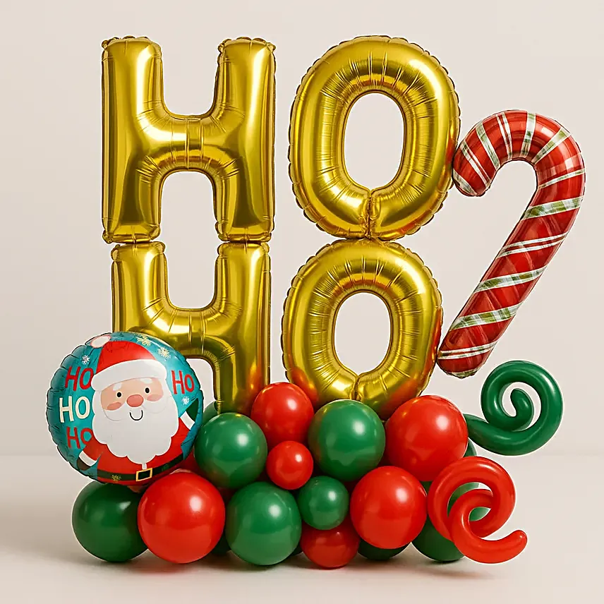 Merry Xmas Ho Ho Balloon Decor