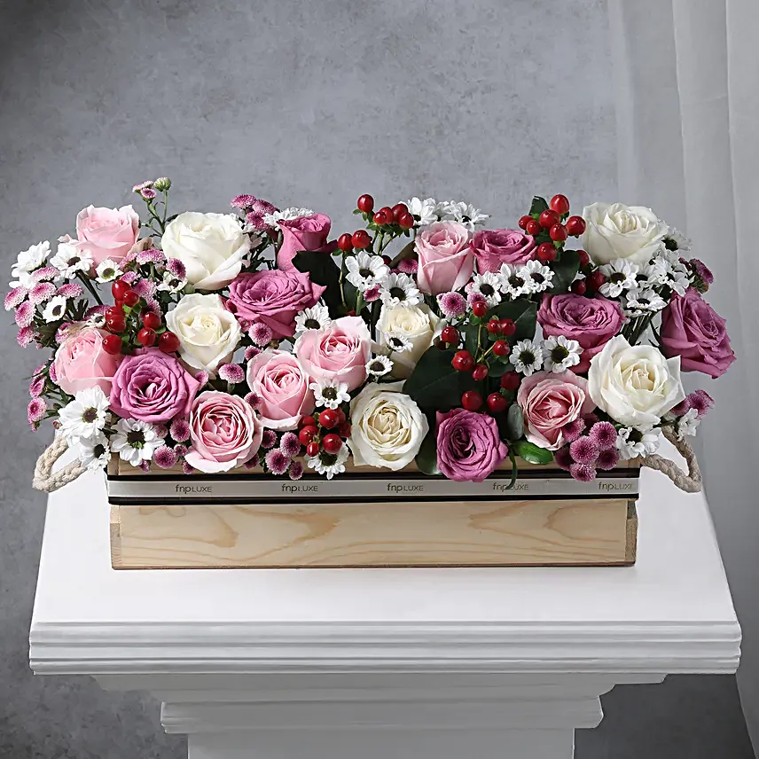 Luxurious Blossom Garden in Crate