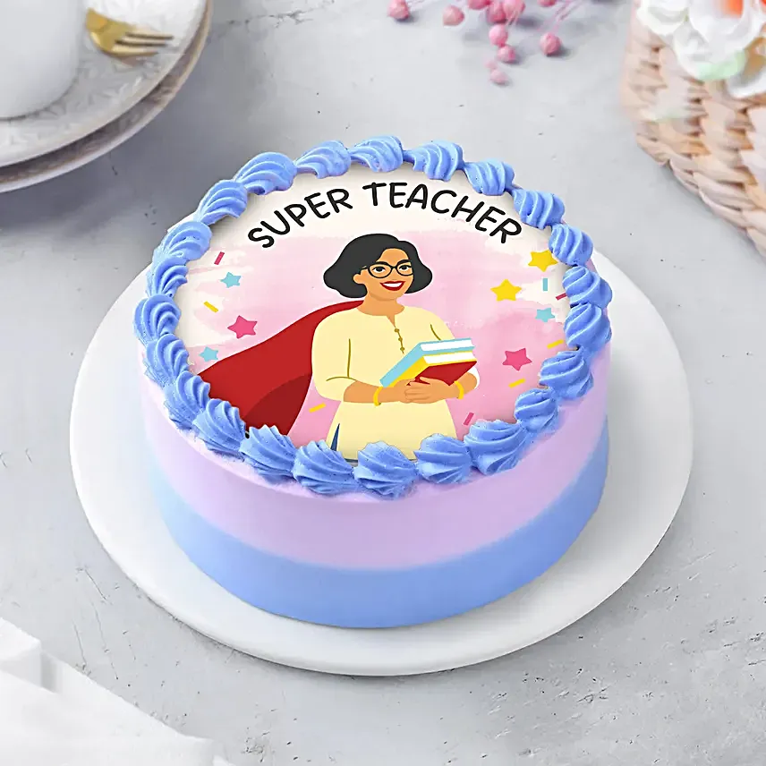 Teacher’s Day Tribute Eggless Photo Cake: 1 kg