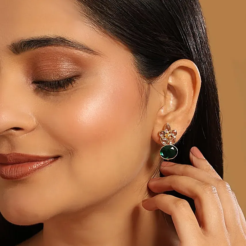 Nuyug 22K Gold Verdant Stud Earrings