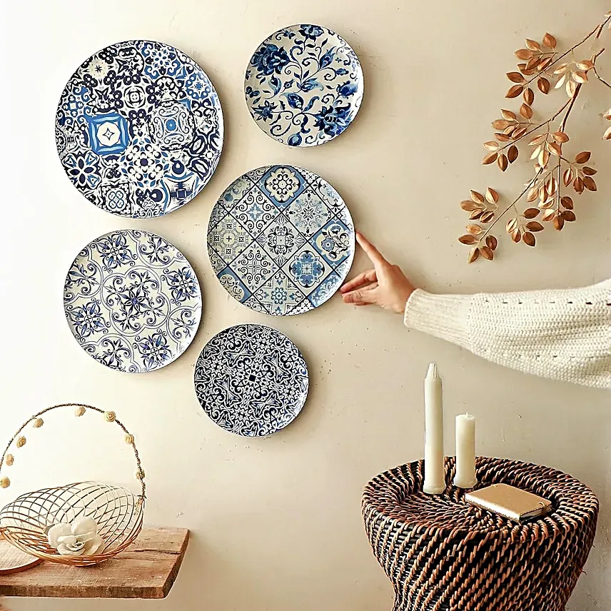Ritualistic Elegant Blue Metal Wall Plate