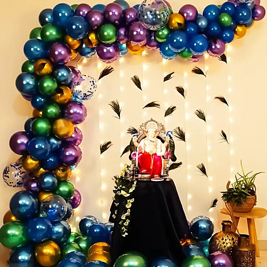Ganesh Chaturthi Peacock Glow Decor