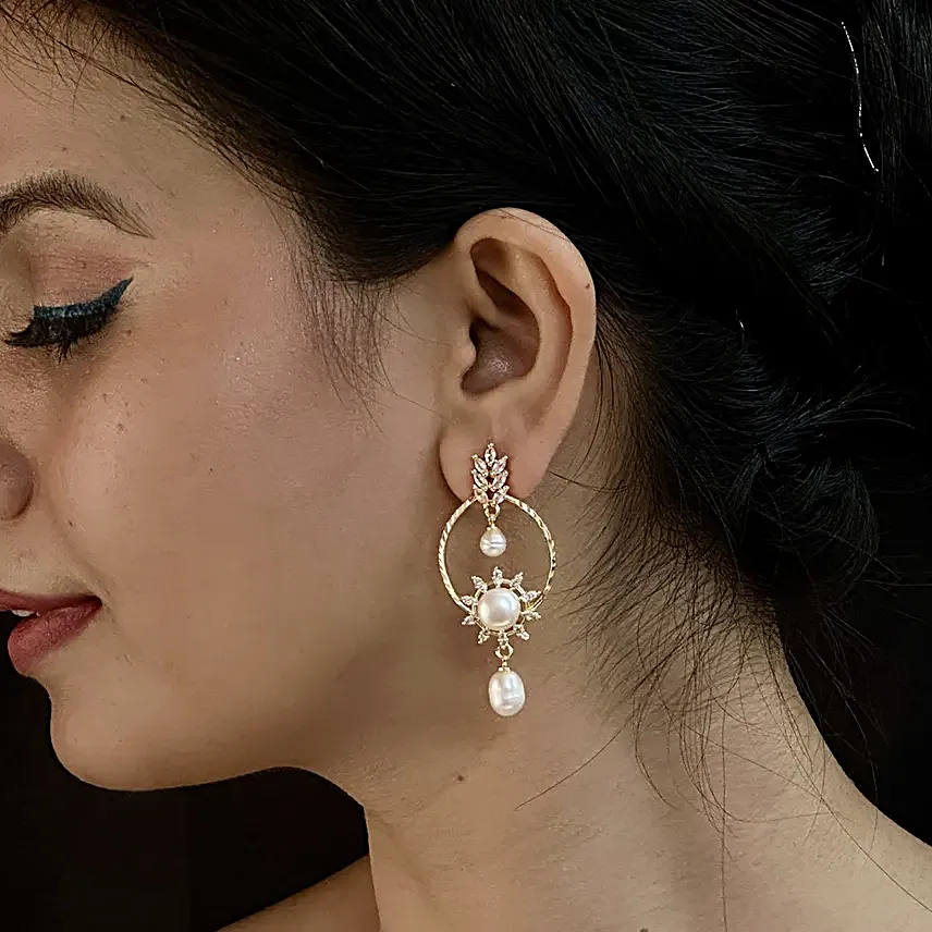 Twilight Glow Pearl Earrings