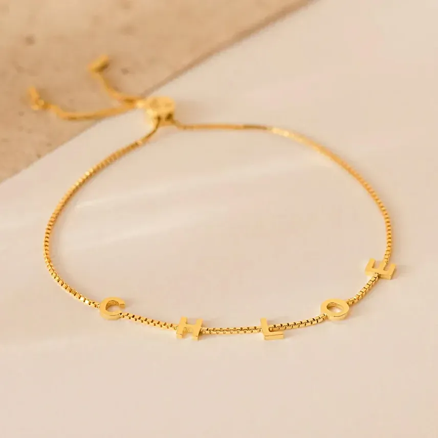 Golden Personalised Name Bracelet