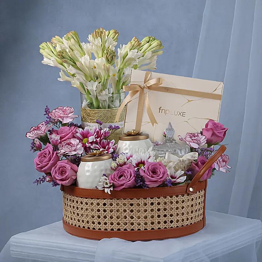 Luxe Diwali Bloom n Candle Hamper