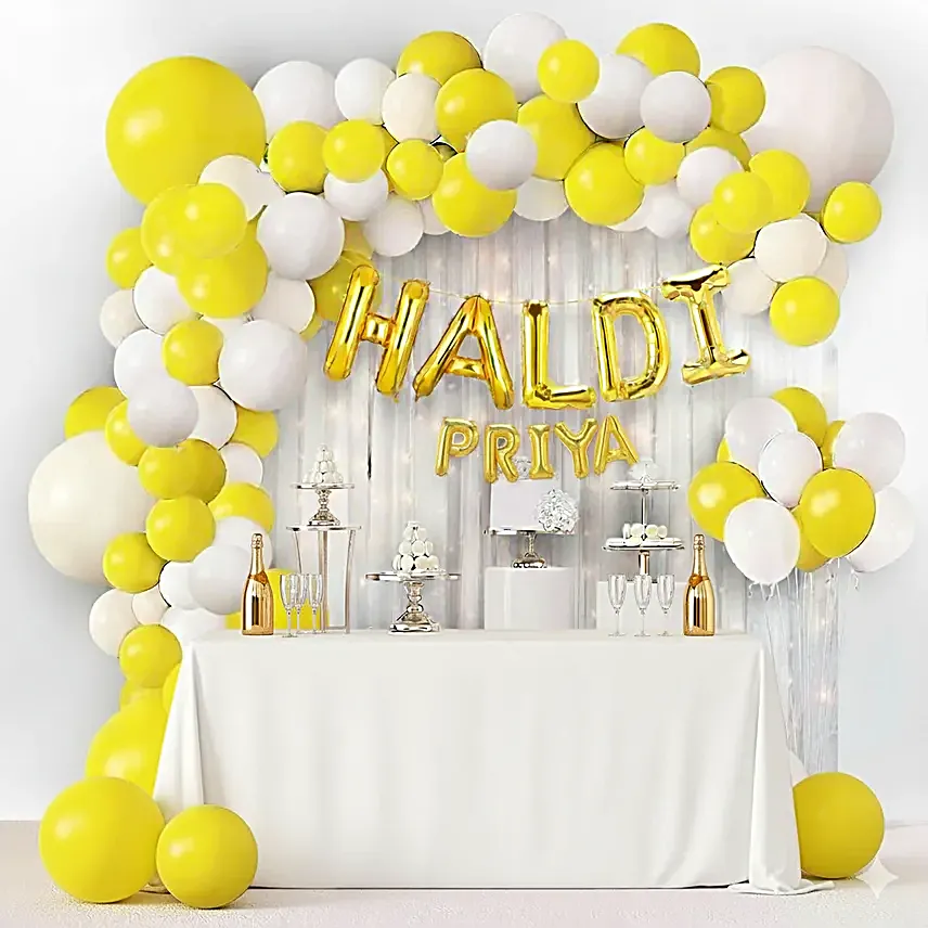 Radiant Haldi Celebration Balloon Arch