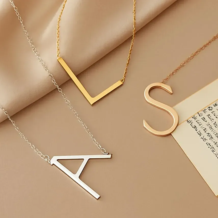 Golden Personalised Initial Necklace