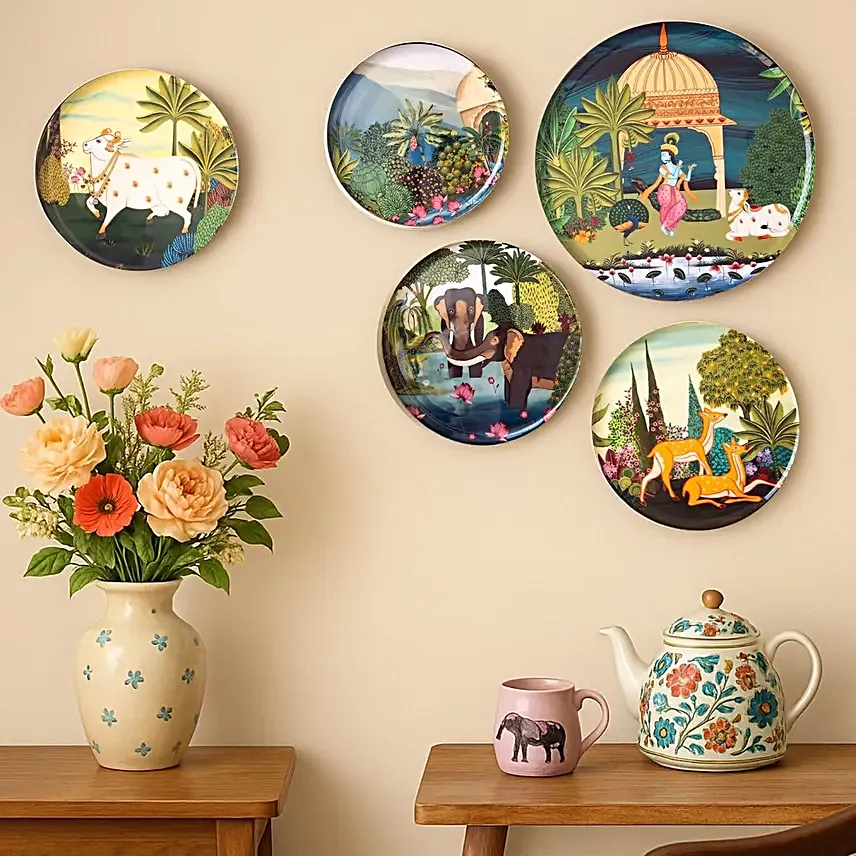 Ritualistic Boho Rainbow Metal Wall Plate