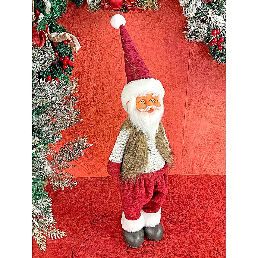 Cream n Maroon Standing Santa