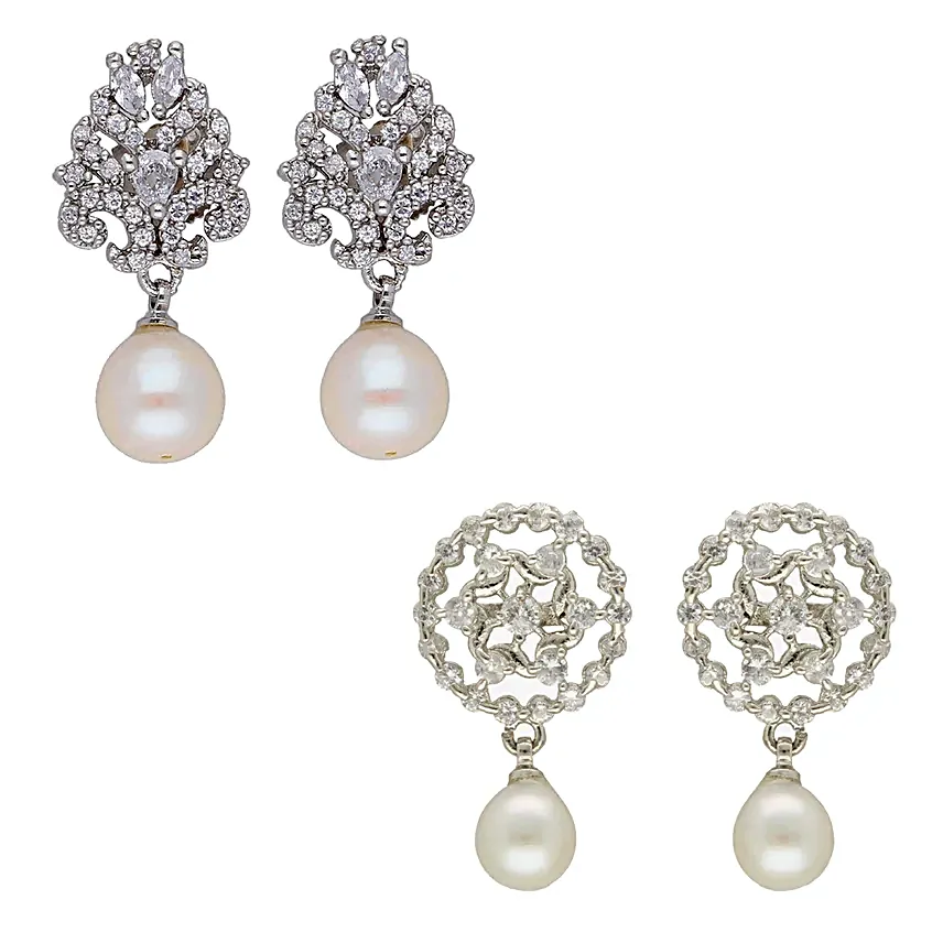 The Serenity Pearl Earrings Duo