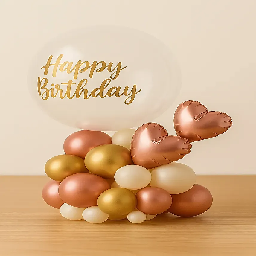 Golden Blush Balloon Bouquet