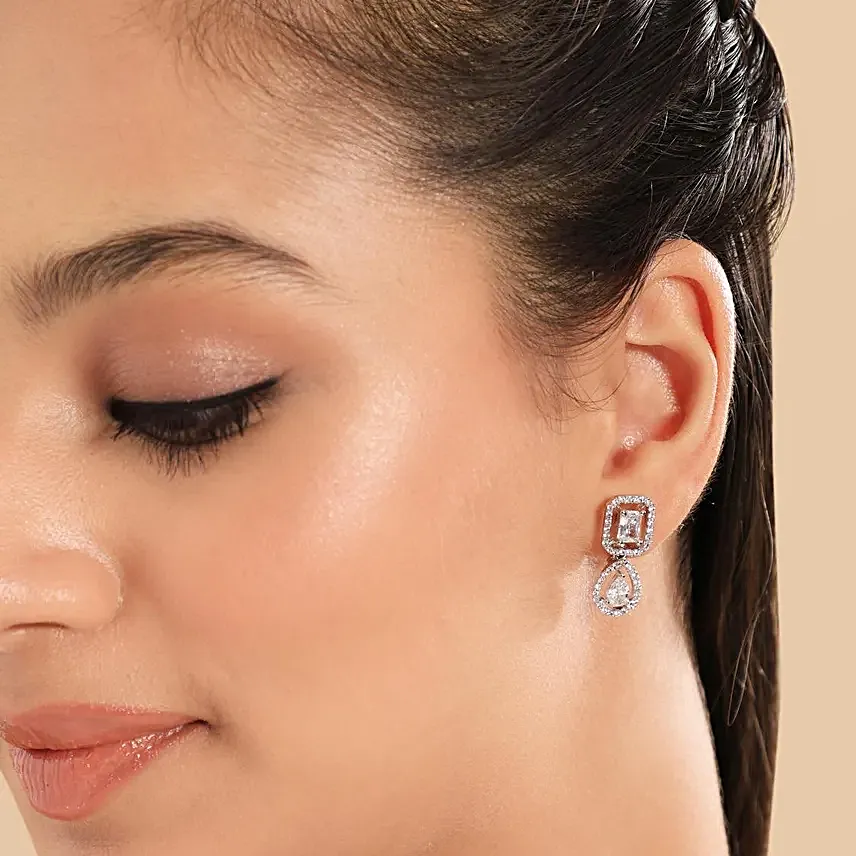 Nuyug American Diamond Mini Drop Earrings