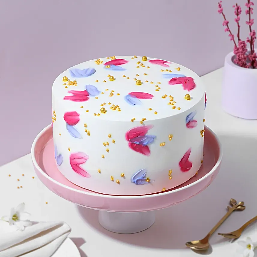 Golden Bloom Eggless Butterscotch Cream Delight Cake: 1 Kg