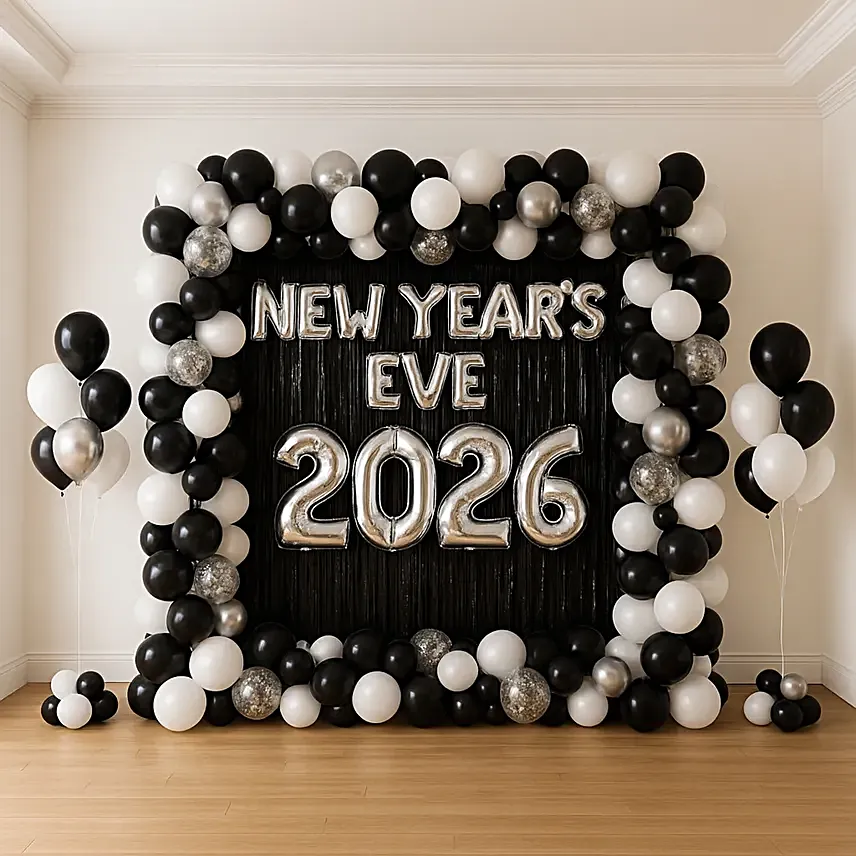 Monochrome Spark New Year Eve Balloon Set