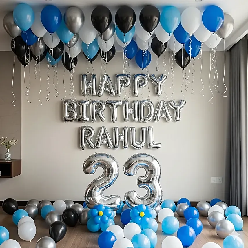 Midnight Glam Birthday Balloon Decor