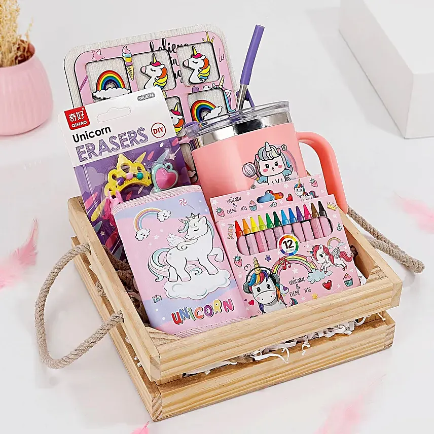 Enchanted Unicorn Wooden Hamper