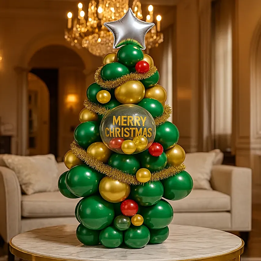 Christmas Balloon N Tinsel Setup