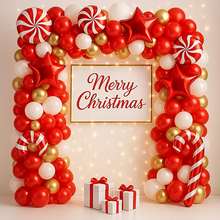 Candy Cane Christmas Balloon Wall Decor