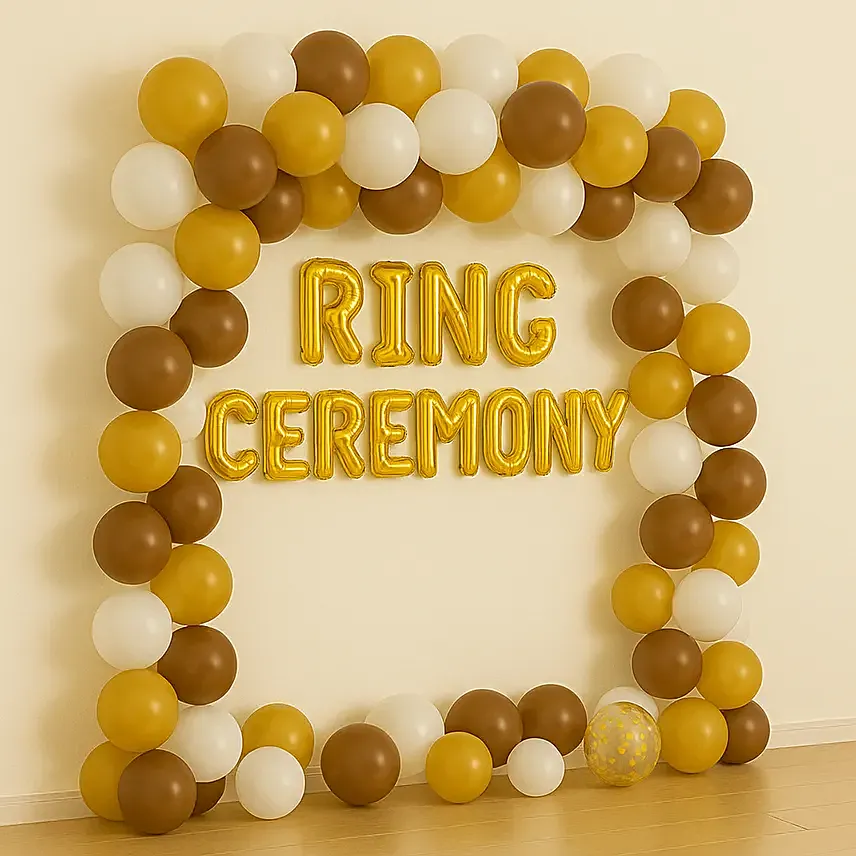 Elegant Ring Ceremony Balloon Setup
