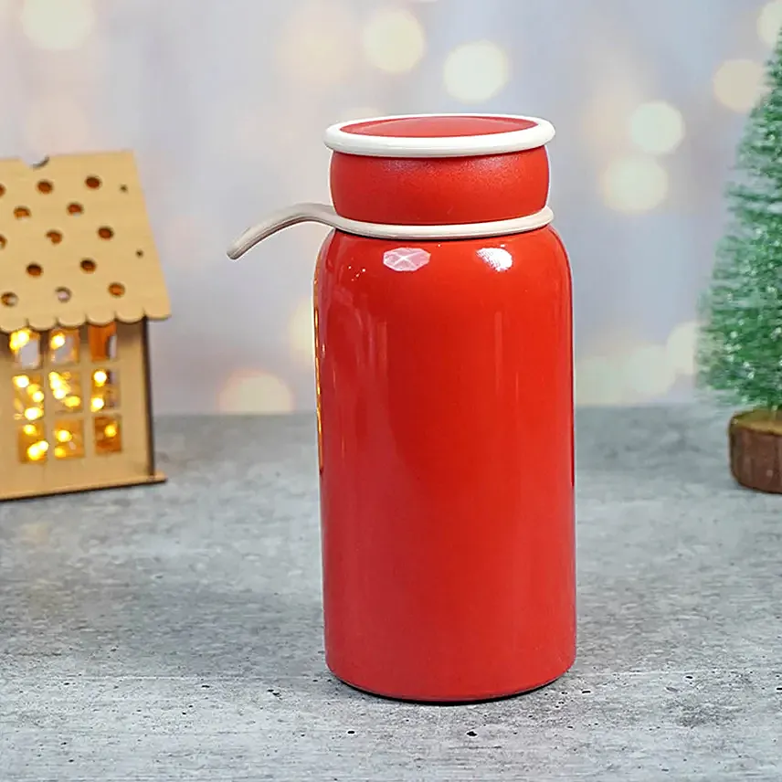 Red Christmas Sticker Thermos Bottle