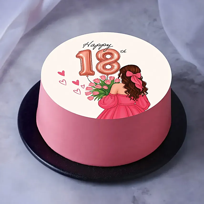 Sweet Eighteen Eggless Chocolate Bento Cake