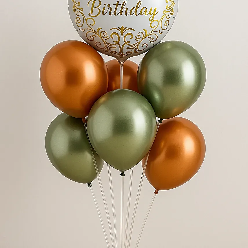 Modern Metallic Birthday Balloon Decor